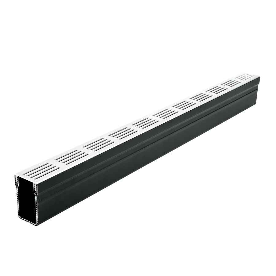 Hauraton E-TEC Threshold Channel with Grey Aluminium Grating 1000 mm