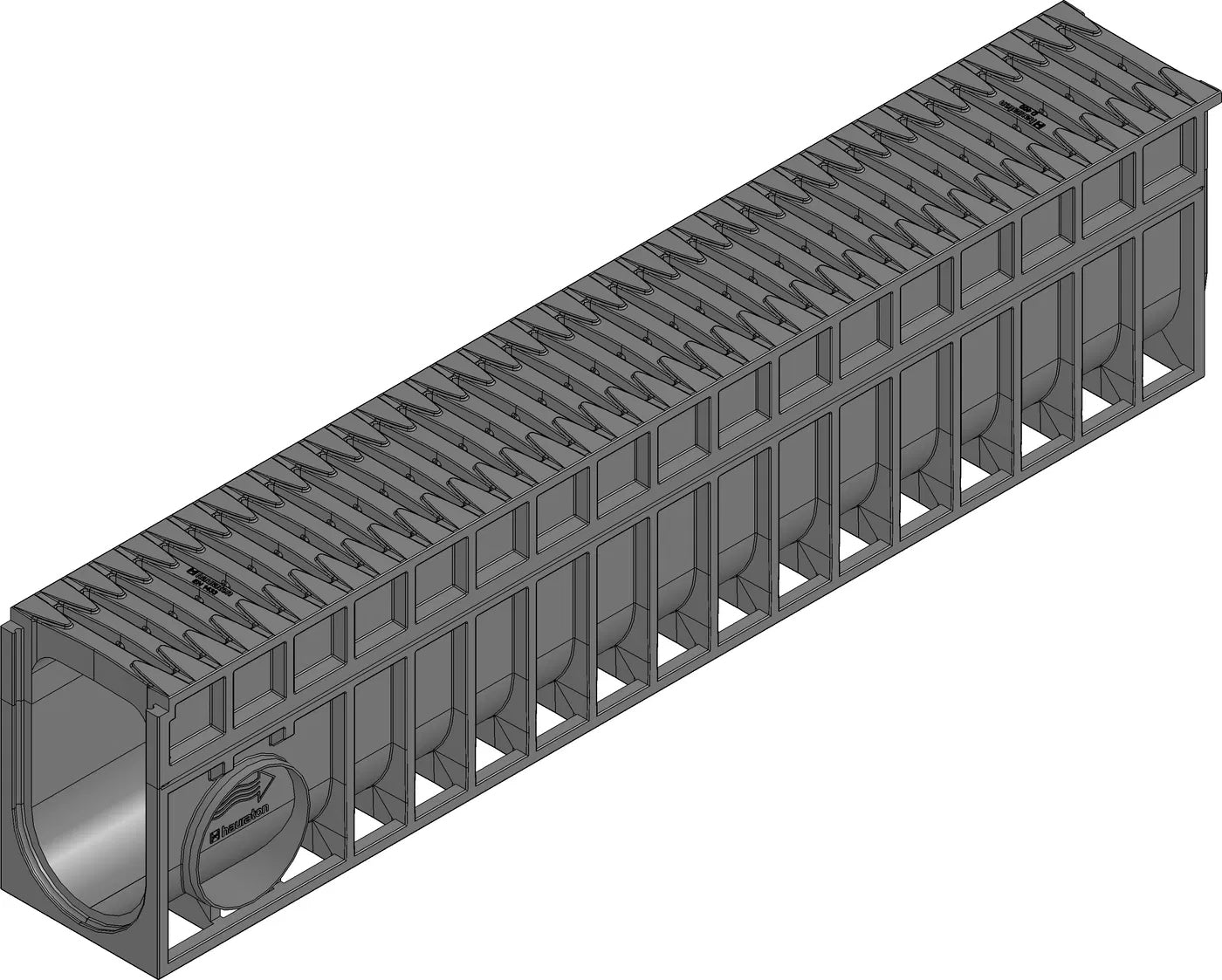 Hauraton Recyfix MONOTEC 100 230mm D400 Channel & Fibretec HeelSafe Grating - 1000mm