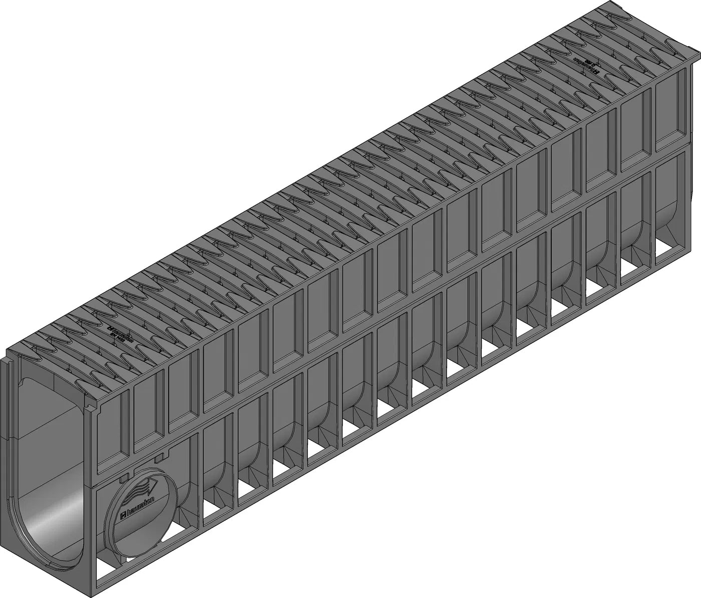 Hauraton Recyfix MONOTEC 100 280mm D400 Channel & Fibretec HeelSafe Grating - 1000mm