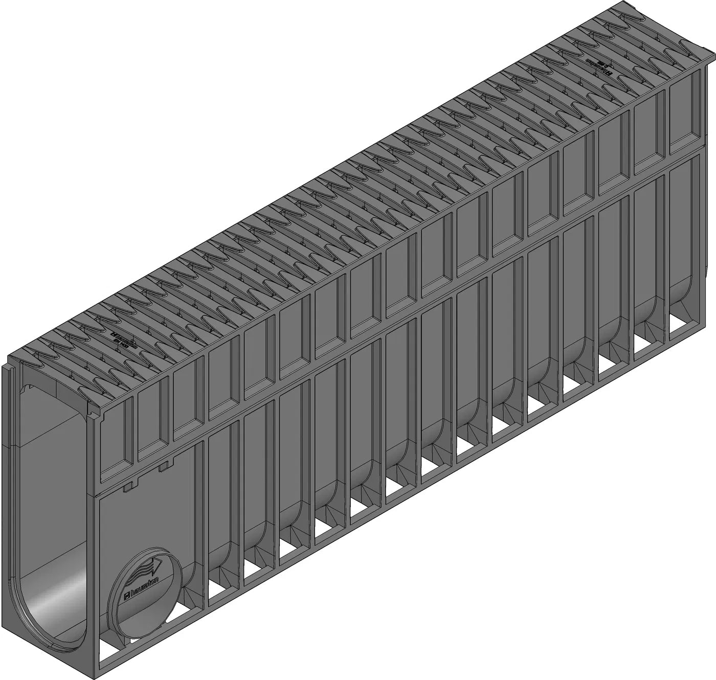 Hauraton Recyfix MONOTEC 100 380mm D400 Channel & Fibretec HeelSafe Grating - 1000mm