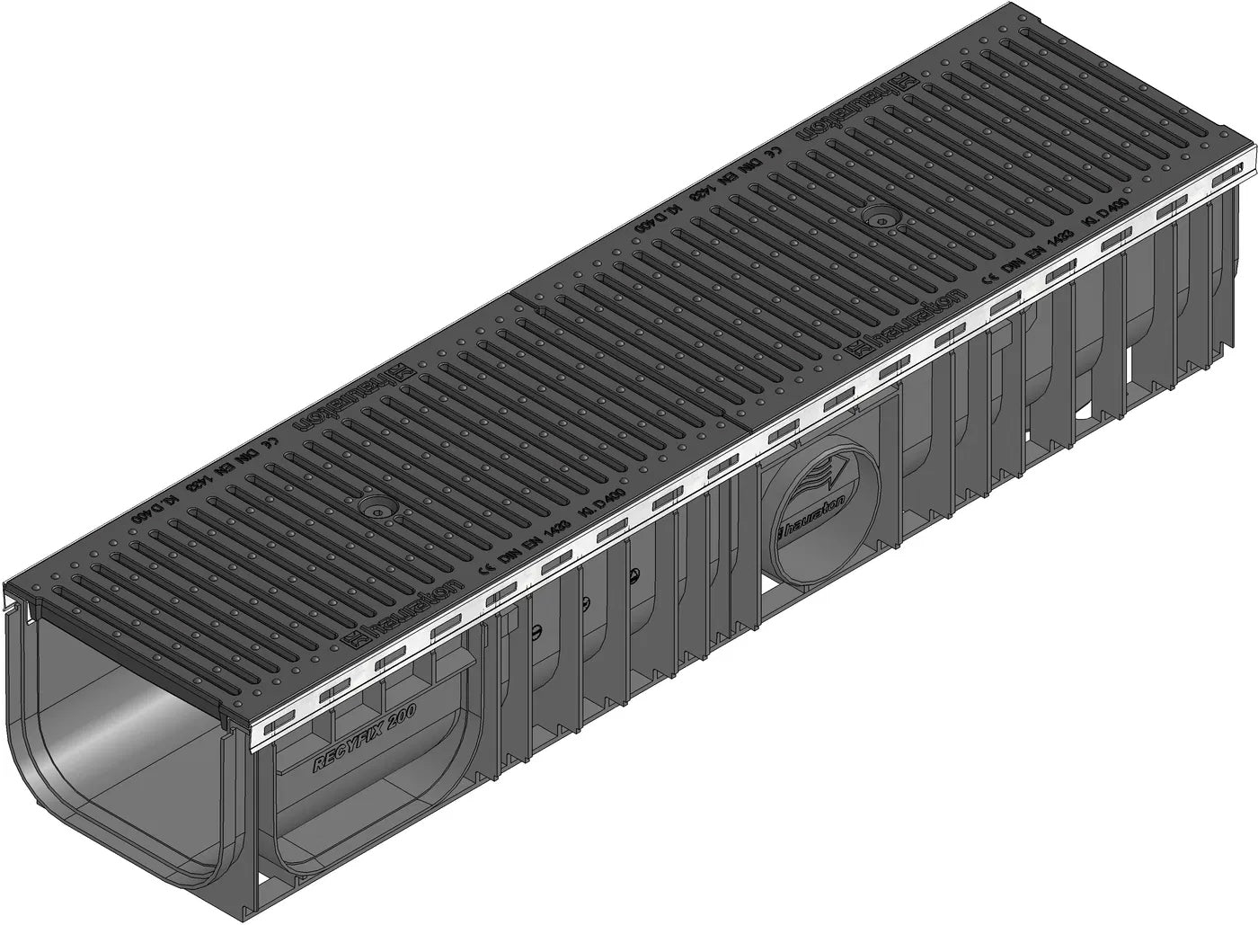 Hauraton Recyfix PLUS 200 D400 Channel & HeelSafe Ductile Iron Grating - 1000mm