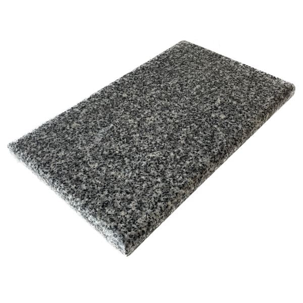 375mm Castle Dolomite Grey granite coping stone end piece designed for broader walls with rounded finish and natural stone texture