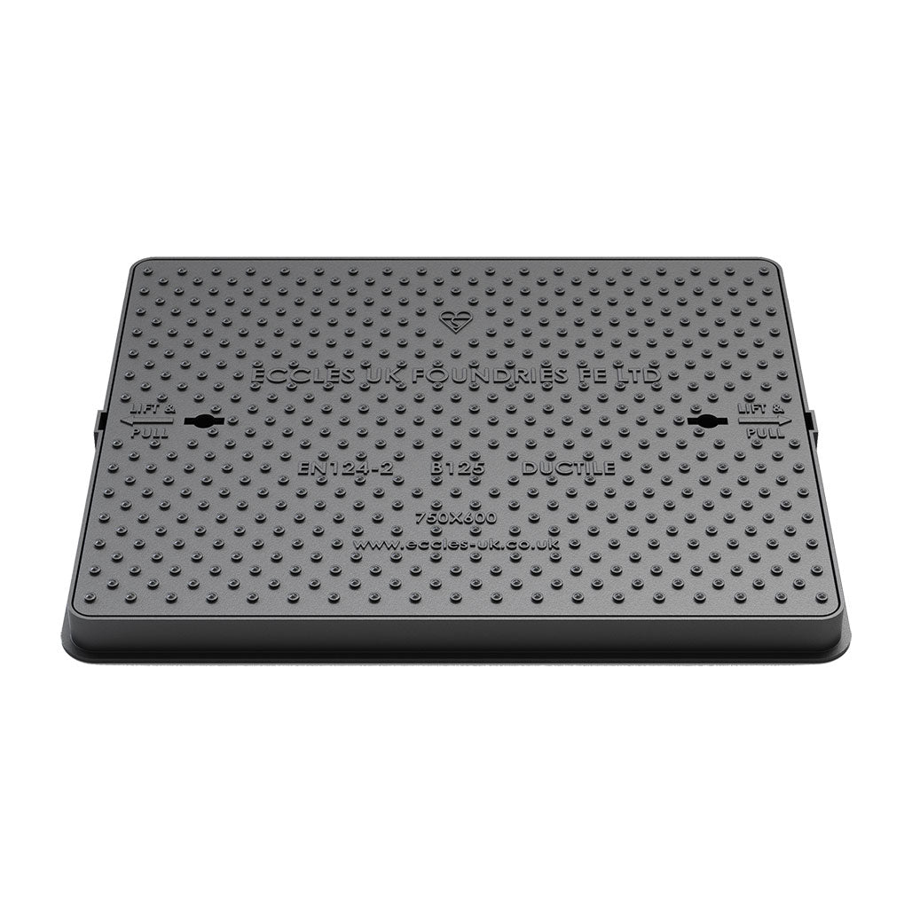 Eccles EasySeal B125 Ductile Iron Manhole Cover 750mm x 600mm x 50mm