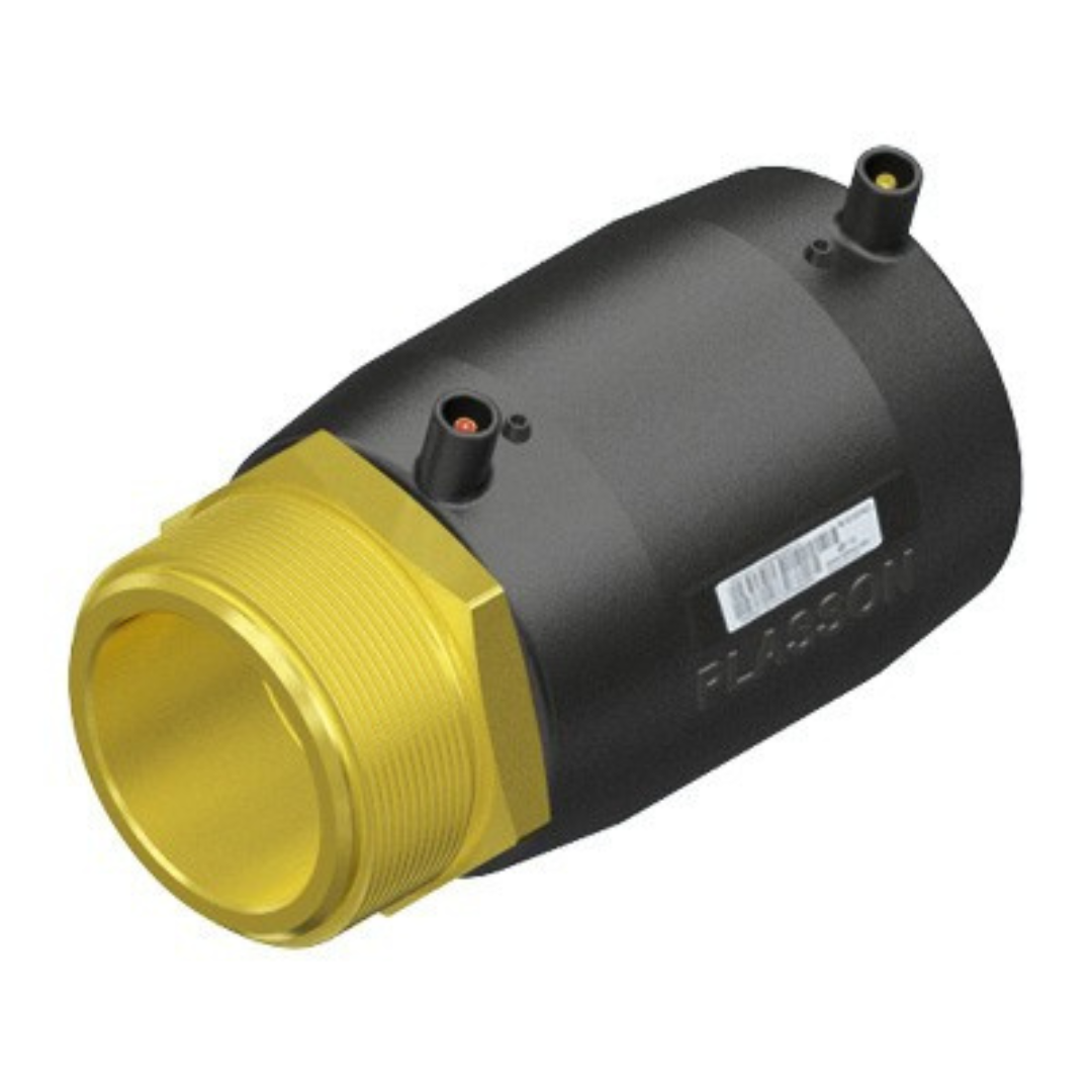Black and yellow cylindrical device on a white background