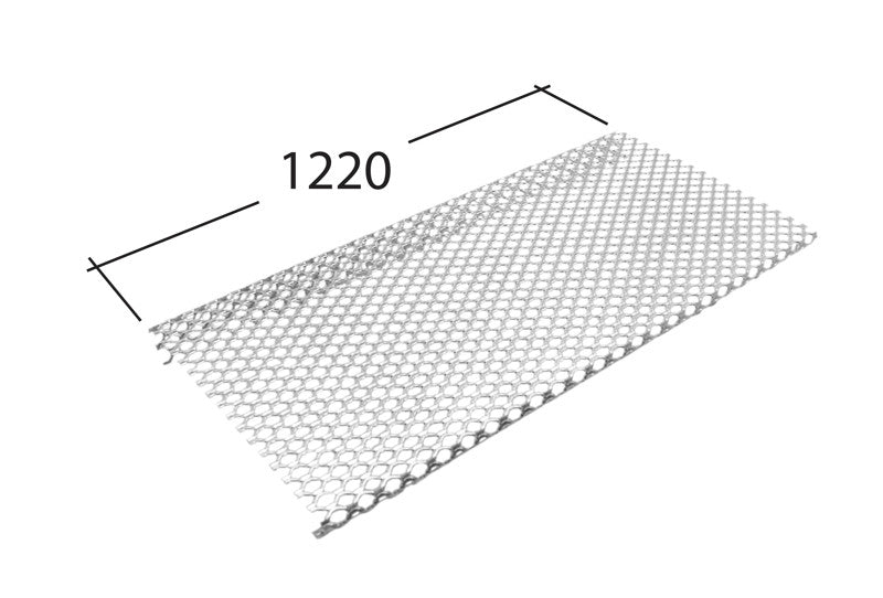 Alutec Evolve aluminium leaf gutter guard with measurements displayed