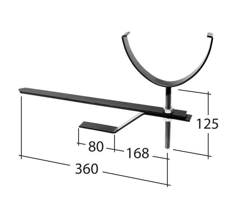 Alutec Evolve Deepflow aluminium gutter bracket rise and fall fixed to masonry with visible measurement markings