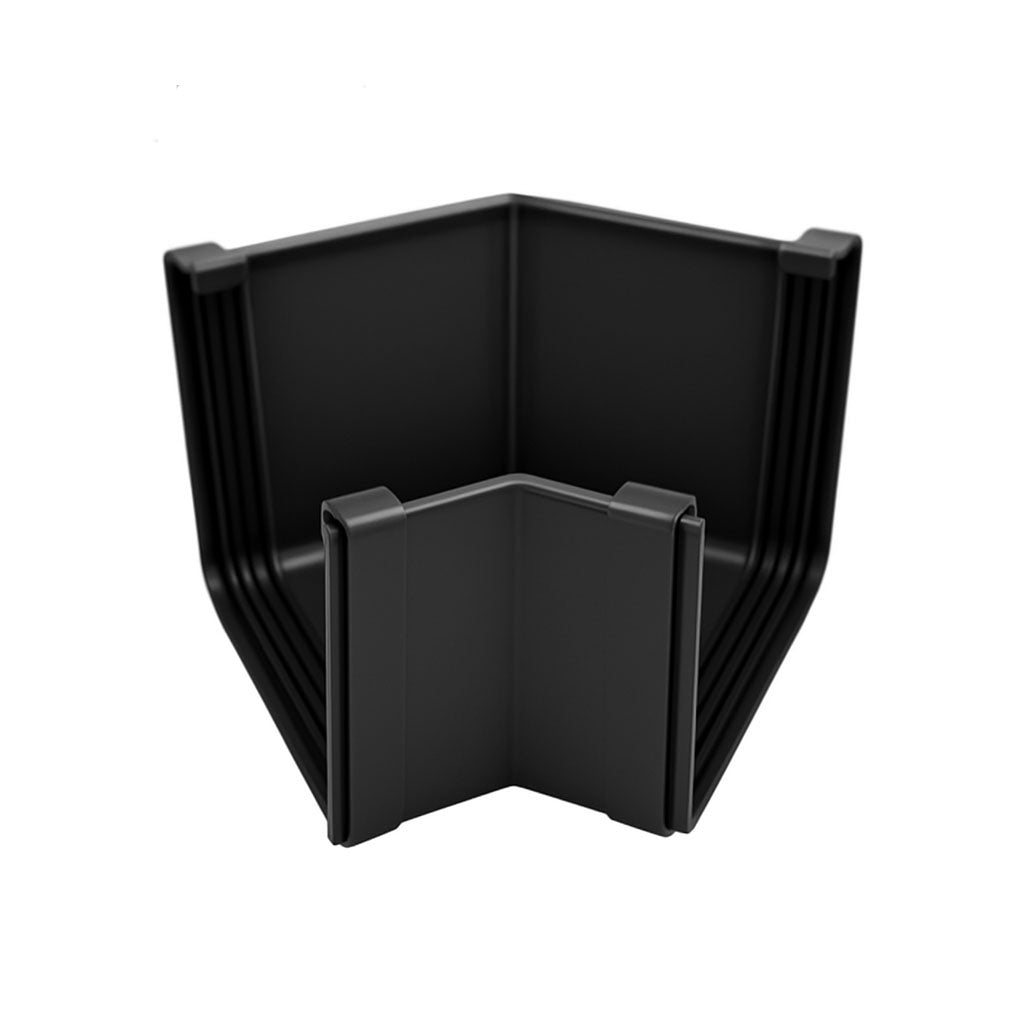 Alutec 135 degree aluminium box gutter angle in silver finish on white background