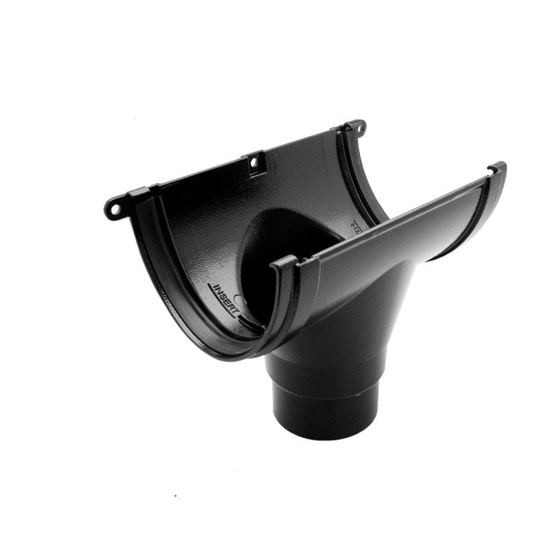 Alutec Evolve deepflow gutter outlet in aluminium finish