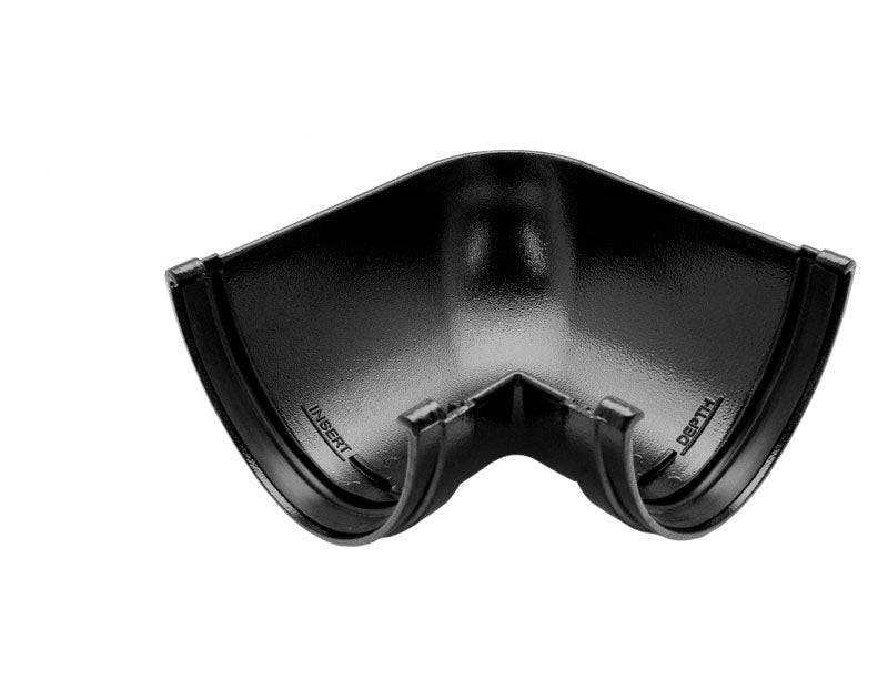 Aluminium 90 degree gutter angle for deep flow guttering system