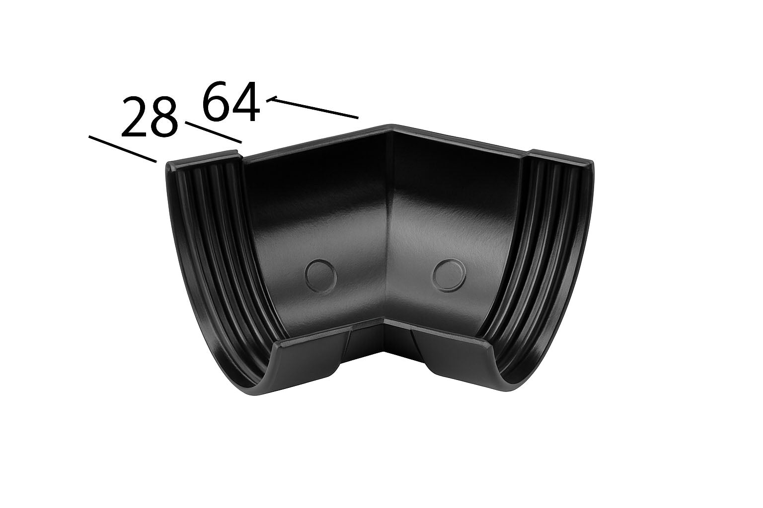 Alutec Evolve 135° aluminium gutter angle fitting for Deepflow gutter system, showing detailed joint