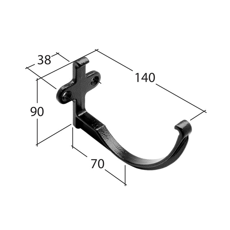 Alutec Evolve deepflow fascia bracket with measurement markings shown