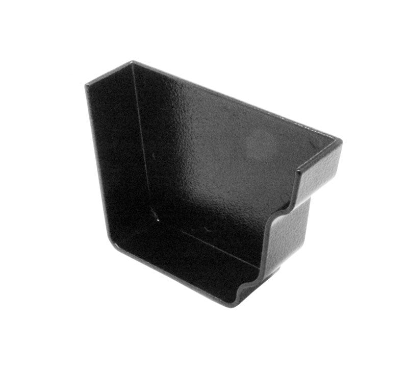 Right-hand aluminium internal gutter stop end for ogee gutter profile
