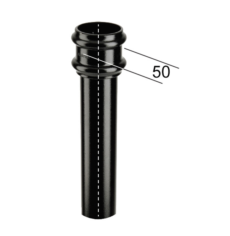 Alutec Tudor 76mm aluminium downpipe with decorative socket