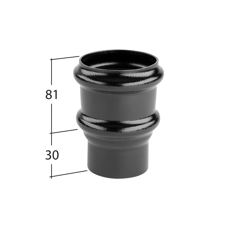 Alutec Tudor aluminium pipe socket for 76mm downpipe joints