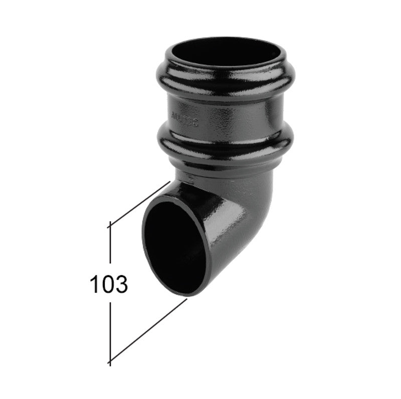 Alutec Tudor 76mm aluminium downpipe shoe for rainwater drainage