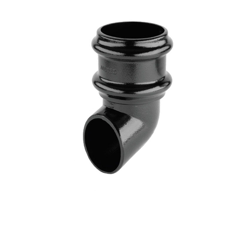 Alutec Tudor 76mm aluminium downpipe shoe for rainwater drainage