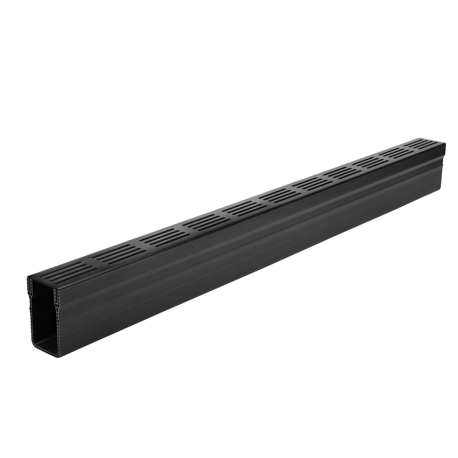 Hauraton E-TEC Threshold Channel with Black Aluminium Grating 1000 mm