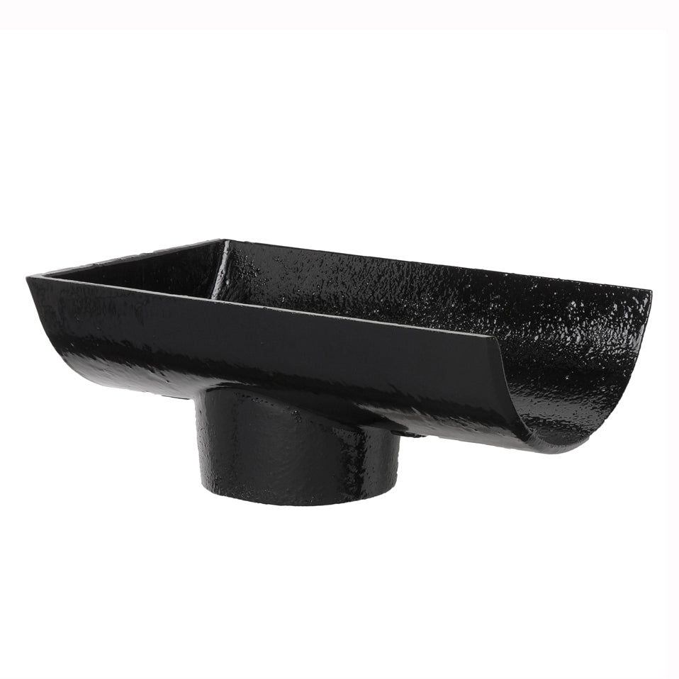 Hargreaves Foundry Premier Cast Iron Plain Half Round Internal Gutter Dropend