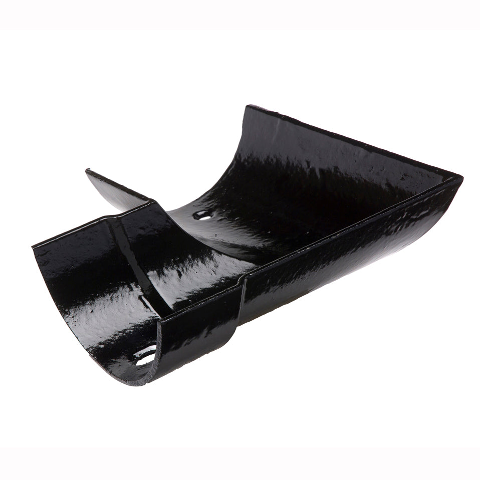 Hargreaves Foundry Premier Cast Iron Left Hand Square Angle Plain Half Round Gutter