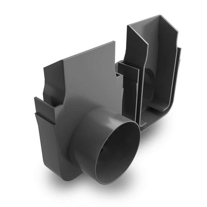 Alusthetic PVC Threshold Channel Drain End Cap with Horizontal Outlet