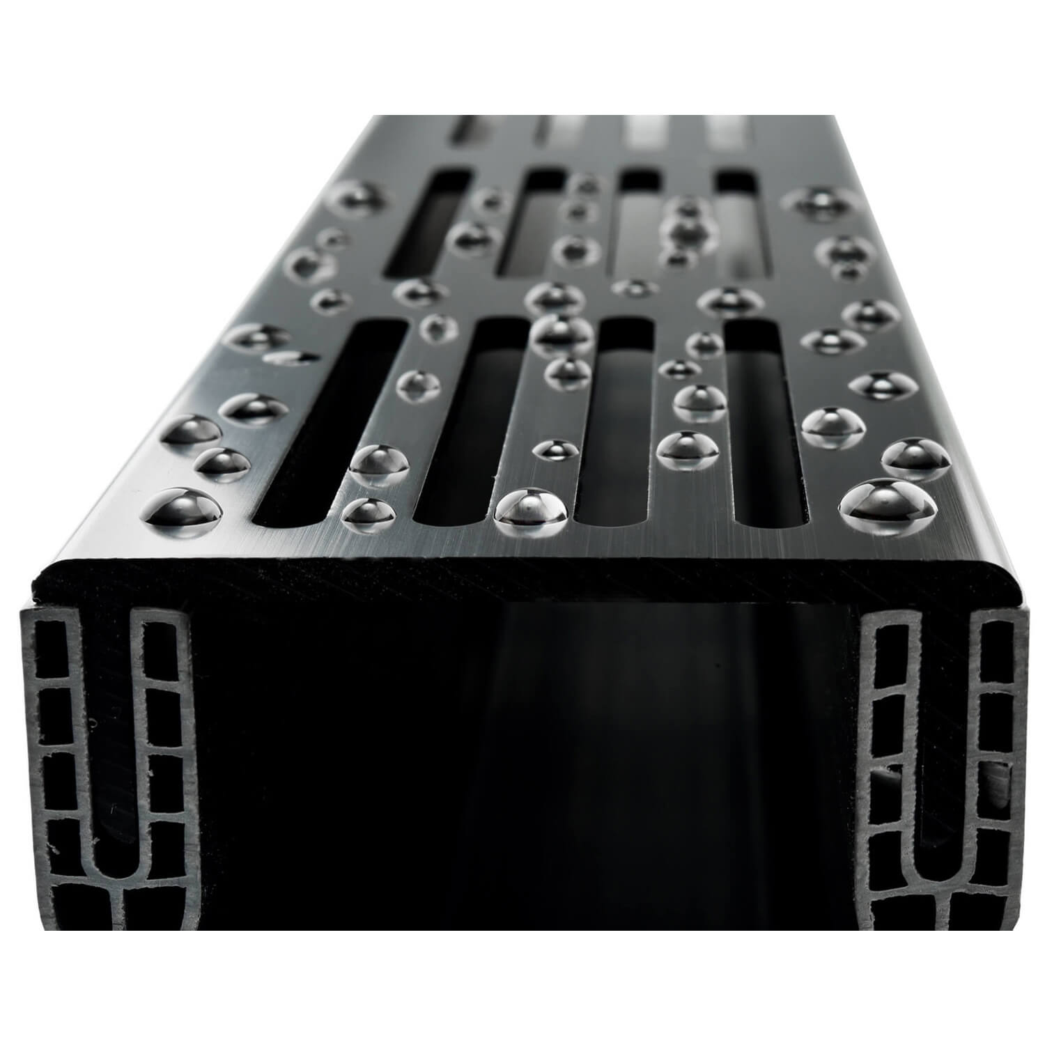 Alusthetic PVC Threshold Channel Drain with Aluminium Black Grating