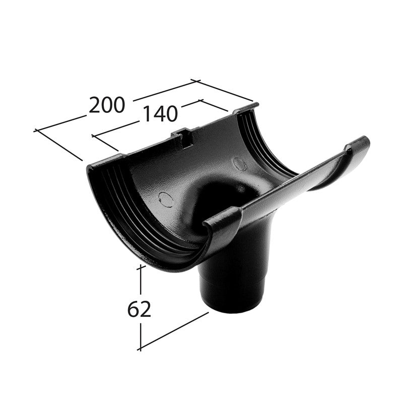 Alutec Evolve Half Round Aluminium 63mm Running Outlet