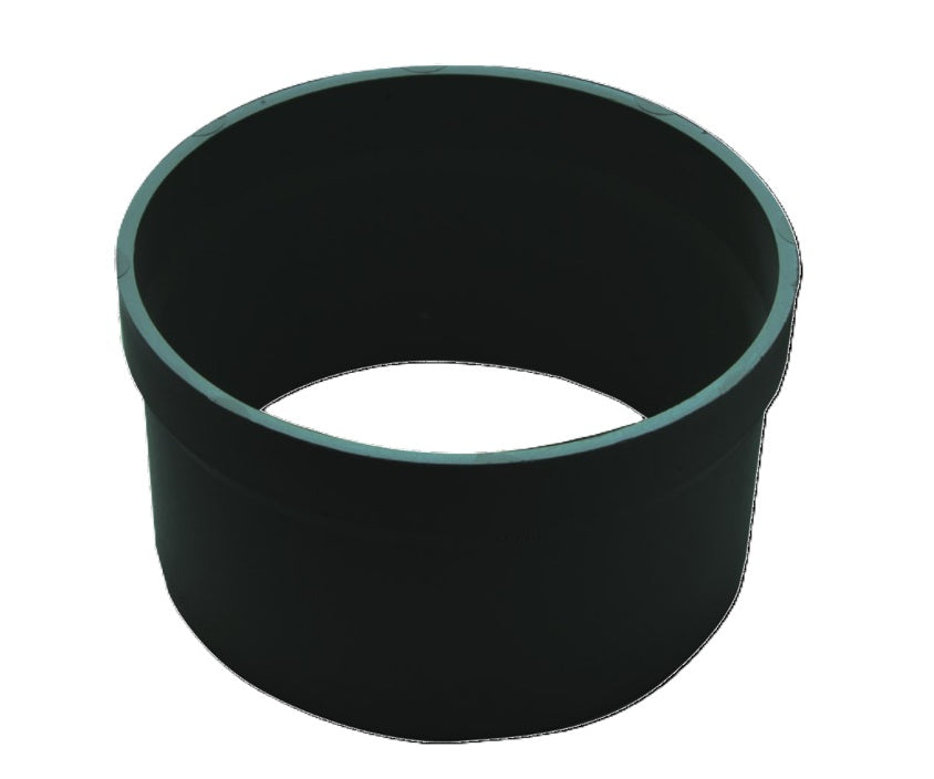 Black rubber gasket on a white background