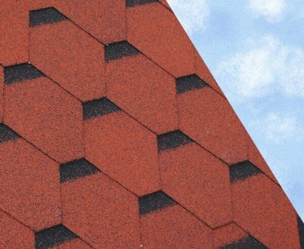 DS Hexagonal Bitumen Shingles – Shadowed Red (2.4m²)