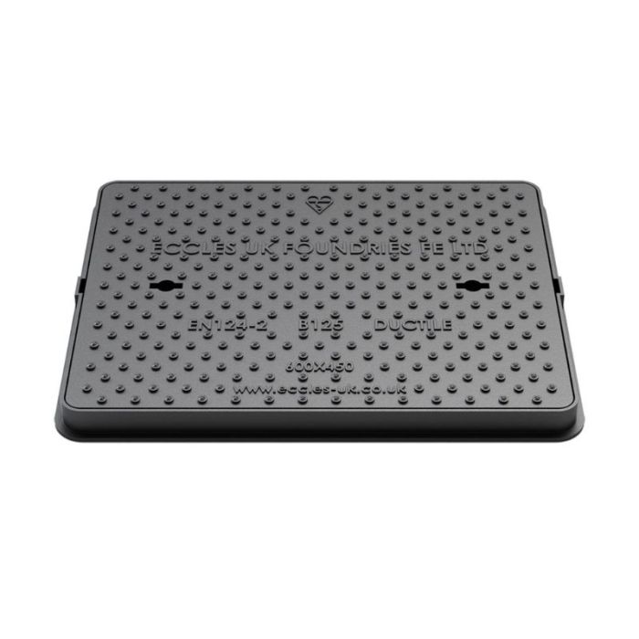 EBP B125 Cast Iron Solid Top Manhole Cover & Frame - 600mm x 450mm x 40mm