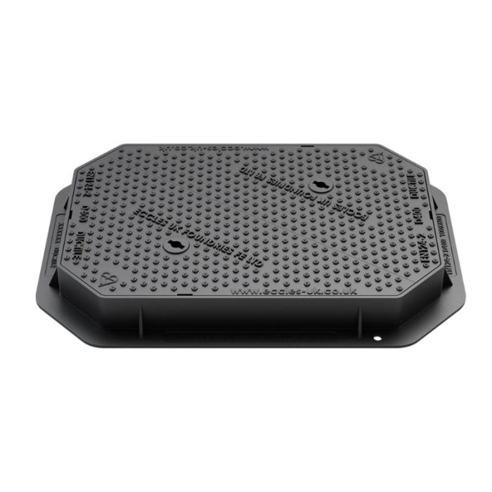 EBP D400 Cast Iron Triangular Manhole Cover & Frame - 900mm x 600mm x 100mm