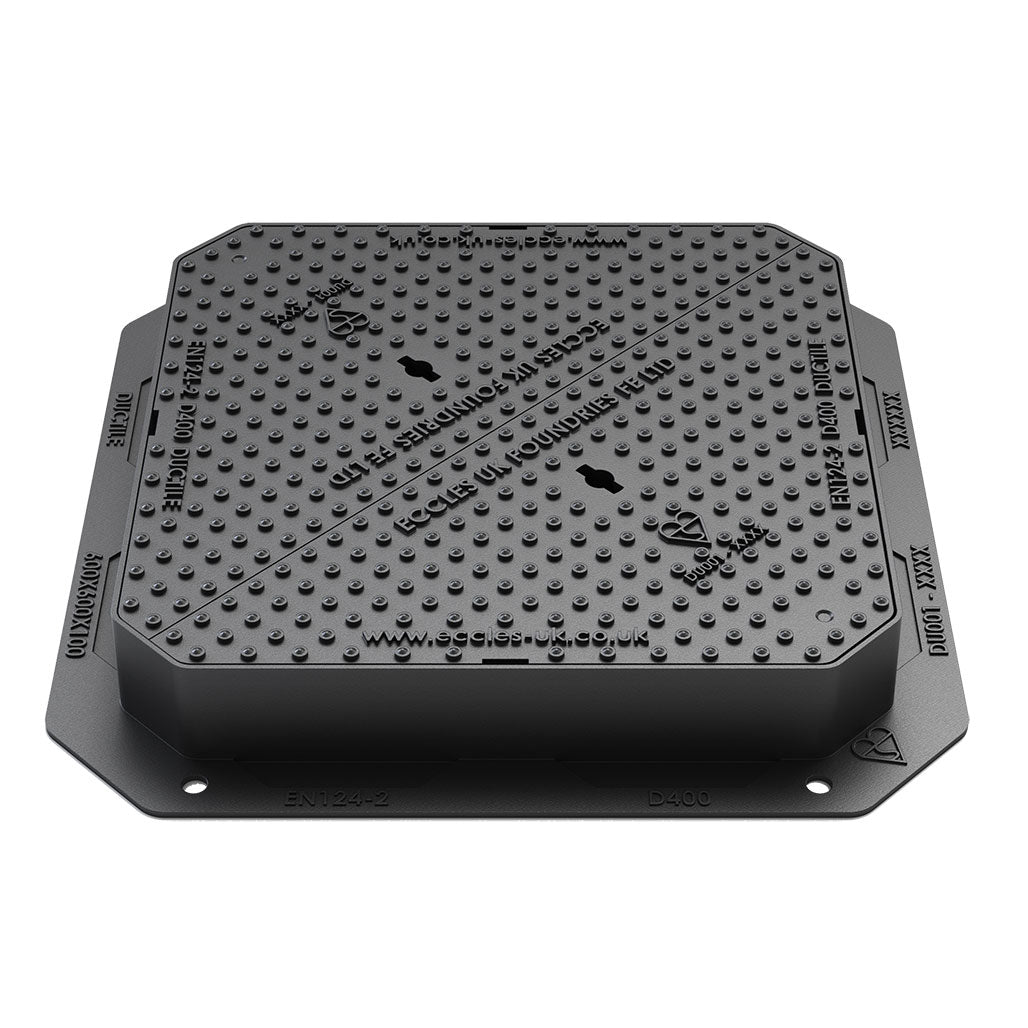 Eccles MaxiGrip D400 Ductile Iron Manhole Cover - 600mm x 600mm x 100mm