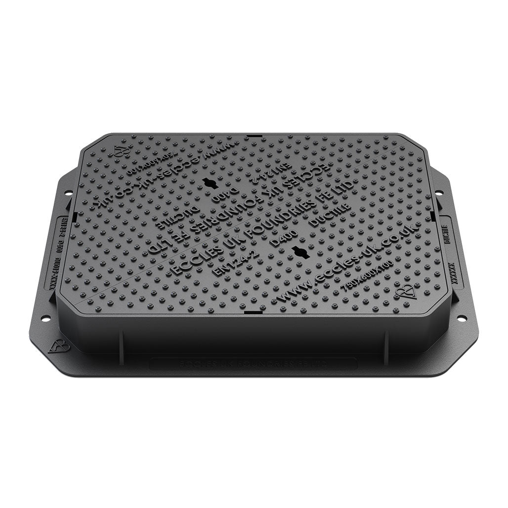 Eccles MaxiGrip D400 Ductile Iron Manhole Cover - 750mm x 600mm x 100mm