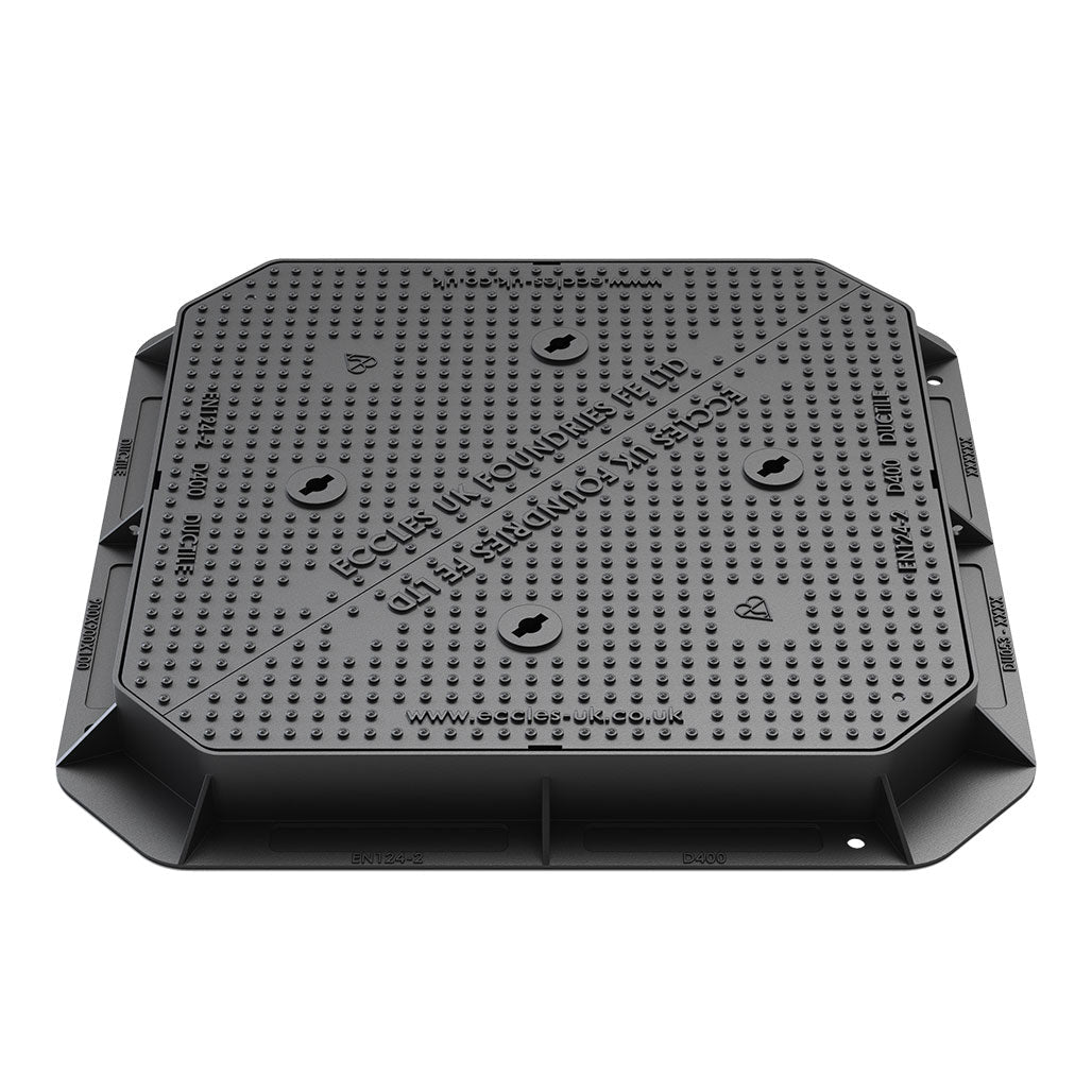 Eccles MaxiGrip D400 Ductile Iron Manhole Cover - 900mm x 900mm x 100mm