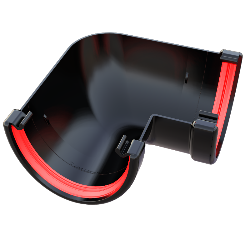 Freeflow Deepflow Style Plastic Guttering Bend - Black