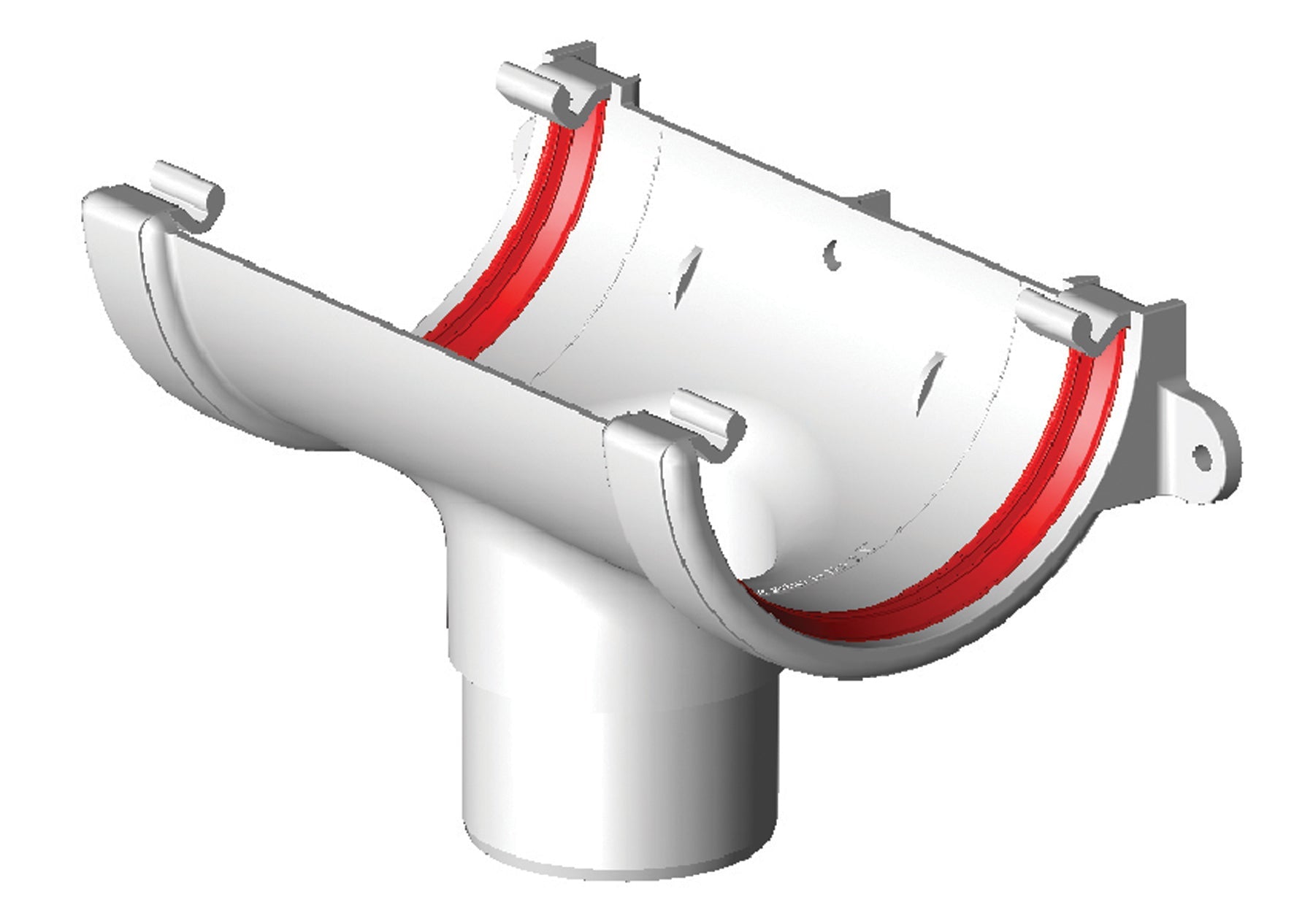 Outlet Runcit Freeflow Half Round Style Running Outlet - White