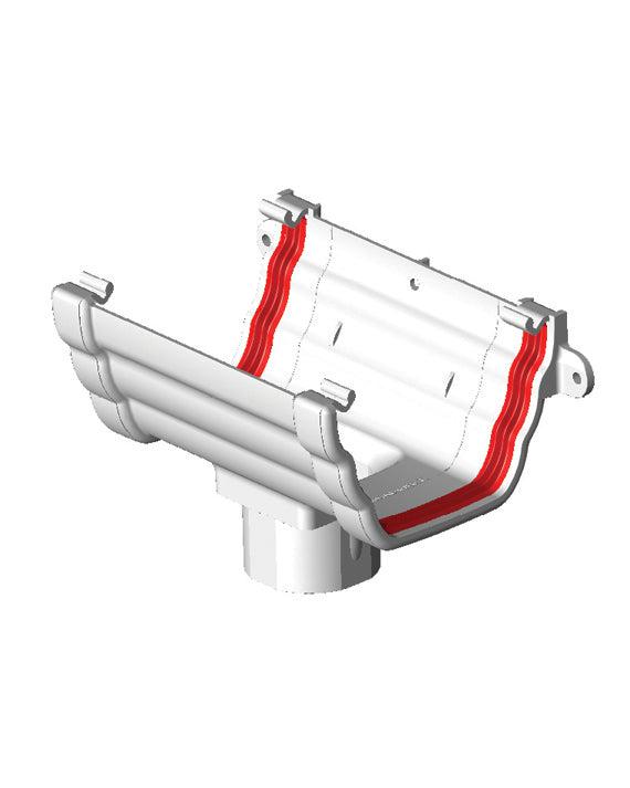 Freeflow Ogee Style Plastic Guttering Running Outlet - White