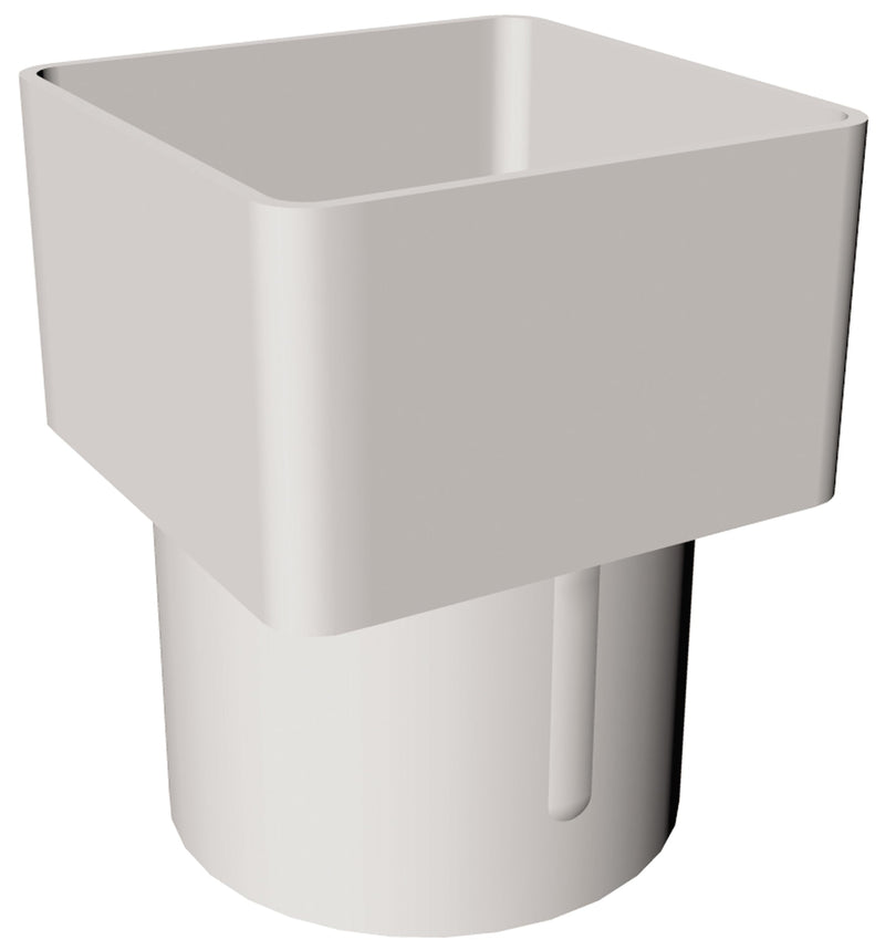 Freeflow Plastic Square to Round Pipe Adaptor - White