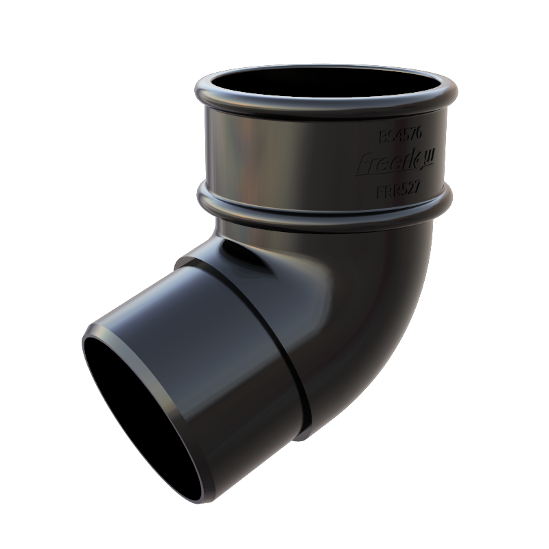 Freeflow Round Plastic Downpipe 112 Degree Offset Bend - Black