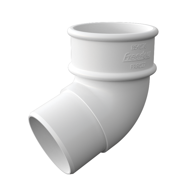 Freeflow Round Plastic Downpipe 112 Degree Offset Bend - White