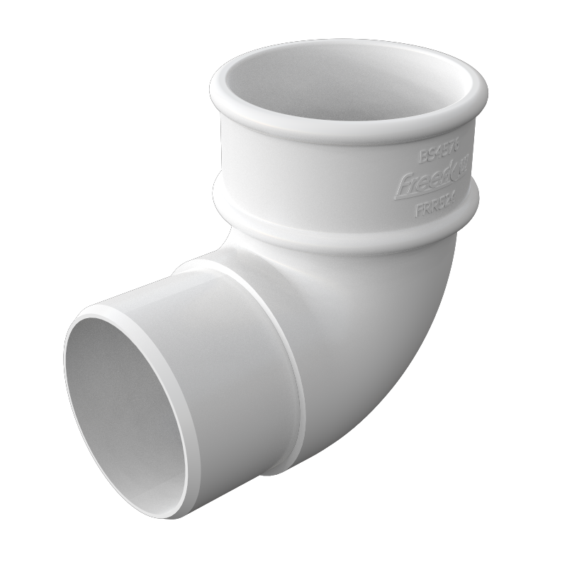 Freeflow Round Plastic Downpipe 90 Degree Offset Bend - White