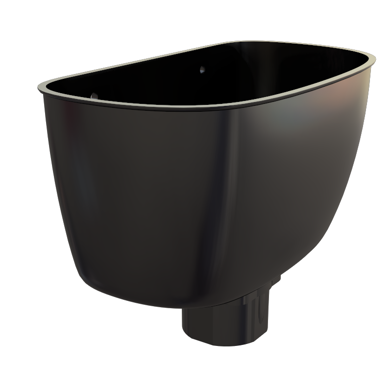 Freeflow Round Plastic Downpipe Hopper - Black