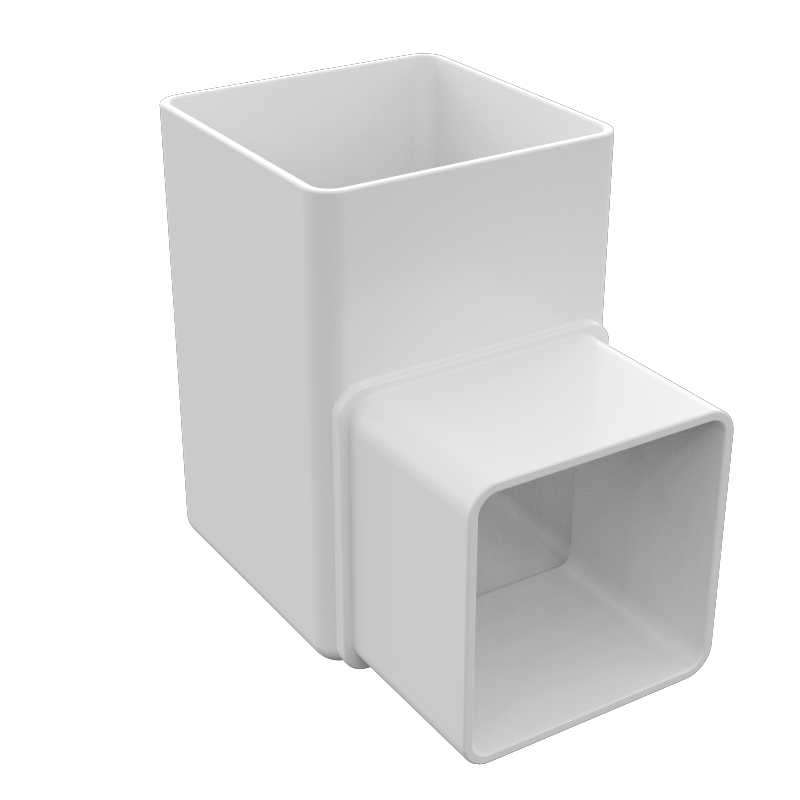 Freeflow Square Plastic 90 degree Offset Bend - White