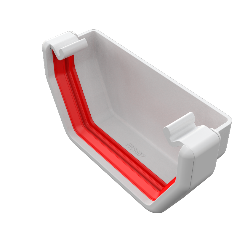 Freeflow Square Style Plastic Guttering External Stopend - White