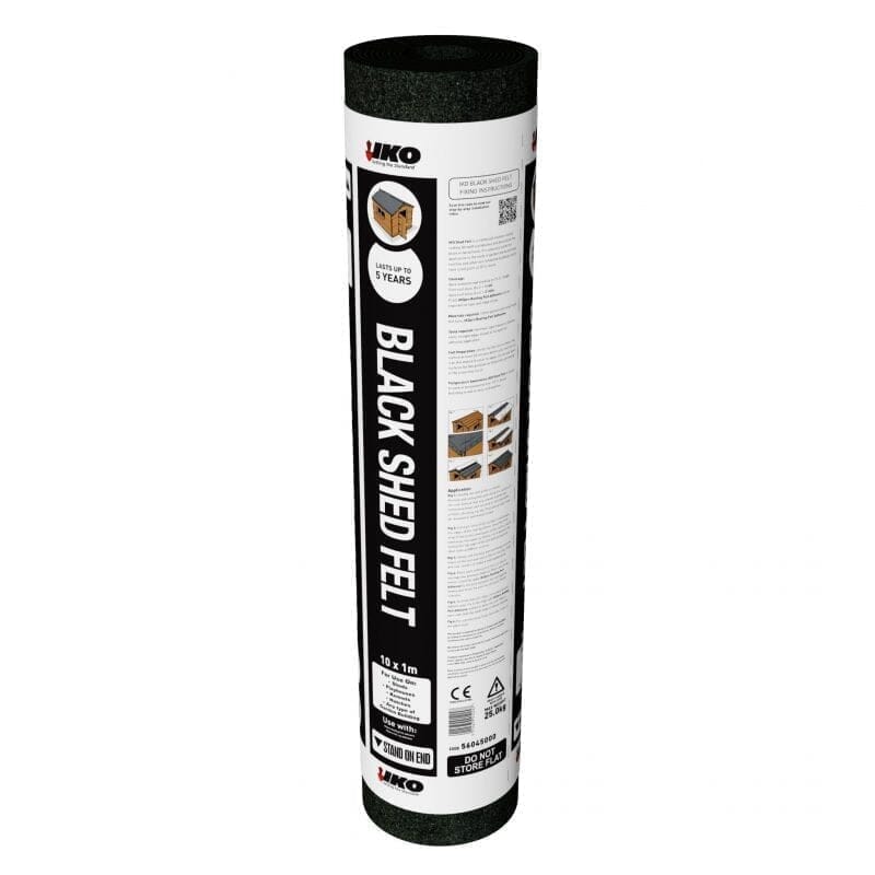 IKO Black Fibreglass Shed Felt - 8m x 1m