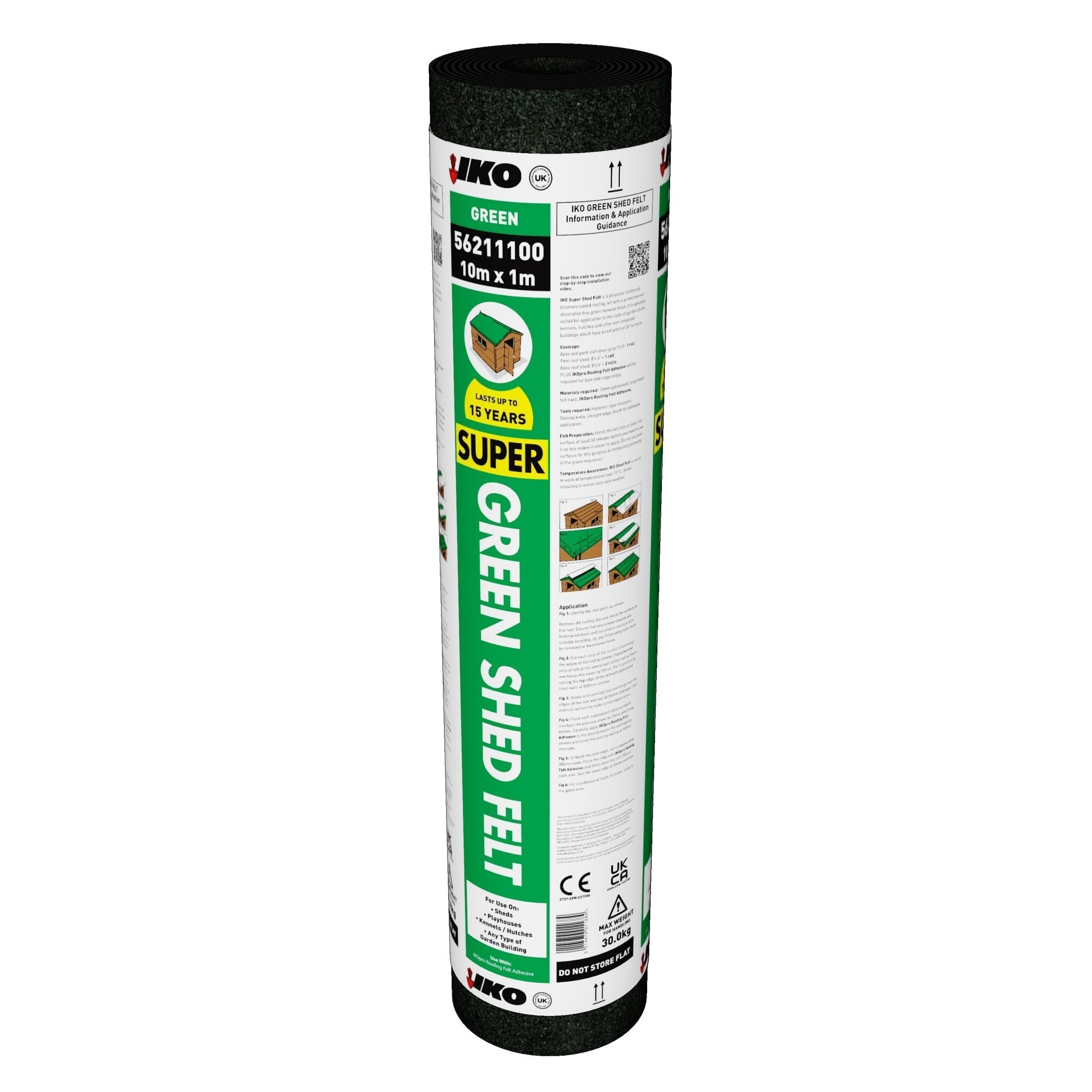 IKO Super Green Shed Felt - 10m x 1m