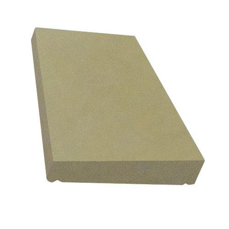 A sand concrete once weathered coping stone with a smooth finish.