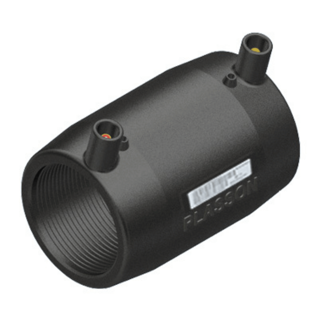 Black cylindrical device with a brand label on a white background