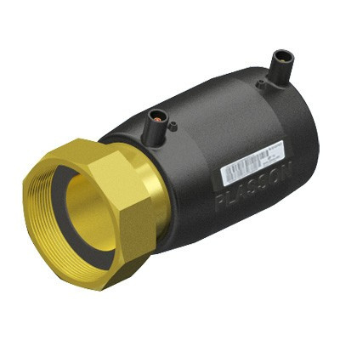 Black and gold cylindrical mechanical component on a white background