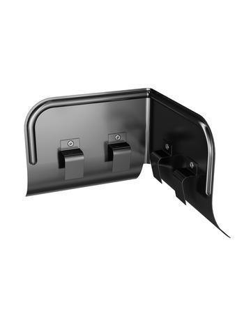 RoofArt Black Steel Guttering Overflow Element 90° Corner - 150mm