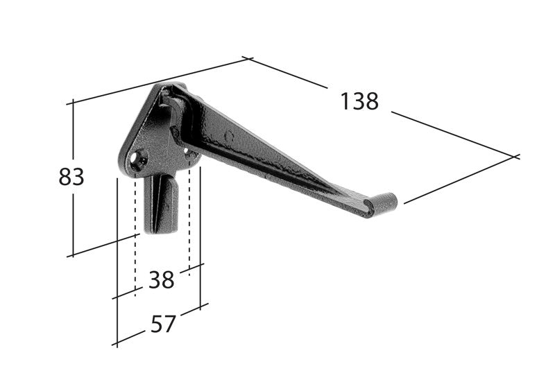Alutec Evolve aluminium fascia bracket for box gutter with dimensions shown